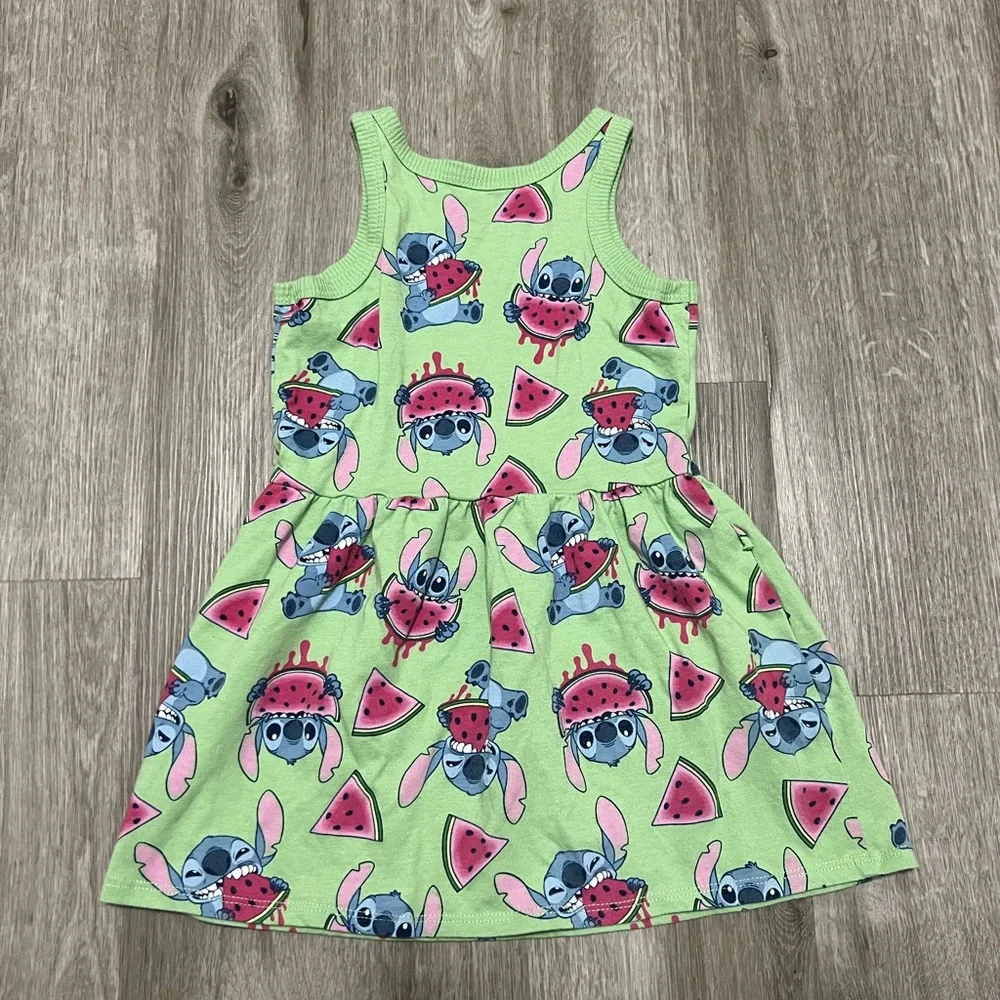 Disney Stitch green dress w/ Stitch & watermelon pattern,‎ size XS (4/5)